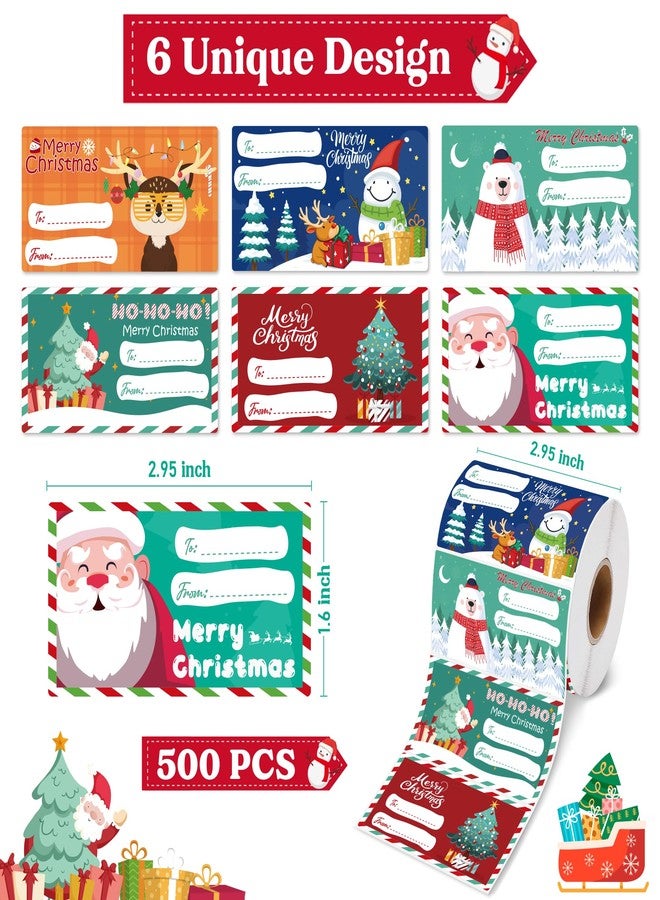 OHOME 500 PCS Christmas Gift Tags - Gift Tags for Christmas Presents | Christmas Gifts for Women Men Mom - Christmas Wrapping Paper - Christmas Decorations,2.95 x 1.6 Inch - Image 2